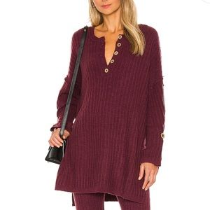 Free People NWT Around the Clock Pullover Wine M